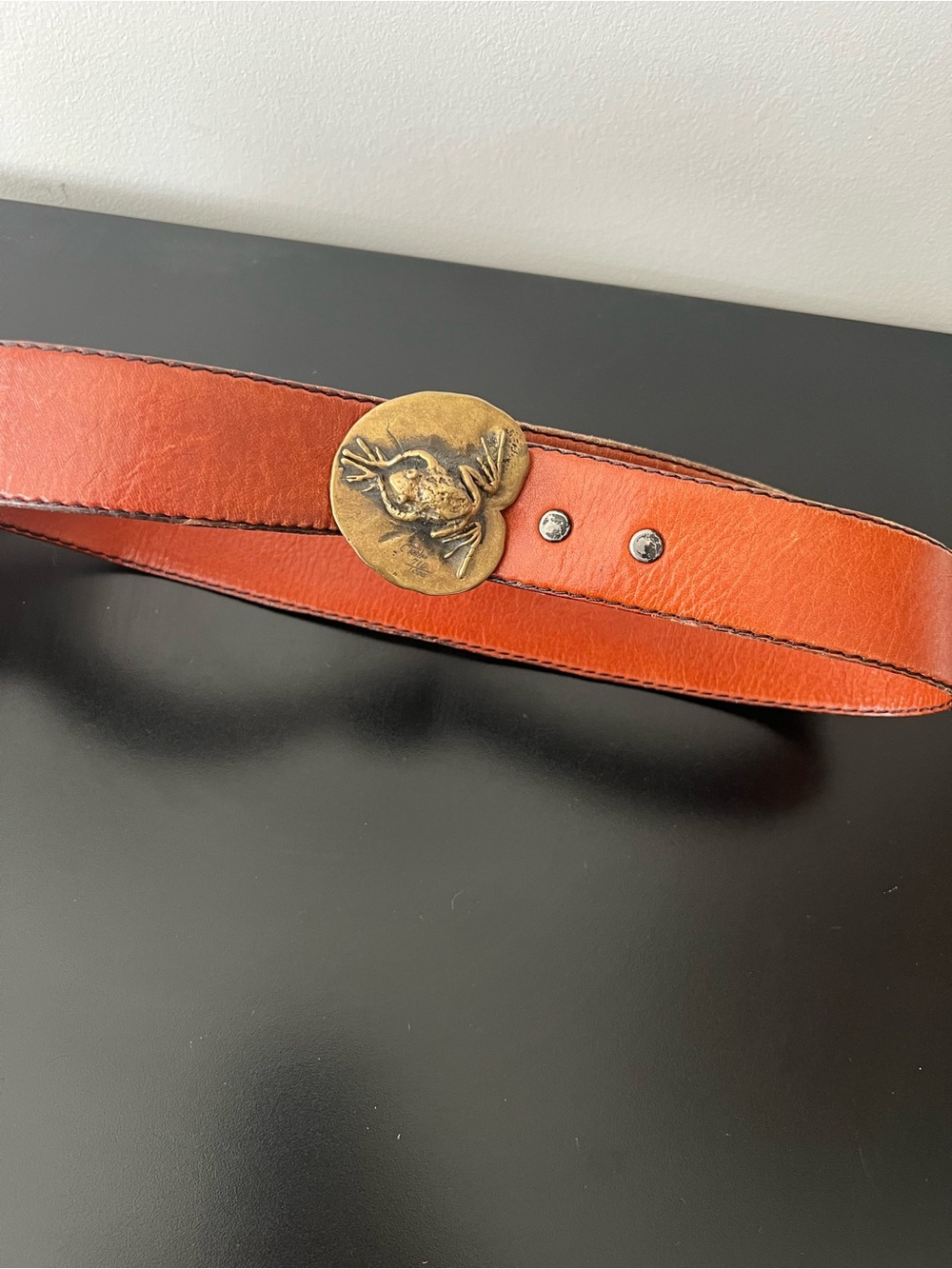 Vintage Carl Tasha Frog Brass Belt Buckle | Limited Edition #710/1000 | Signed